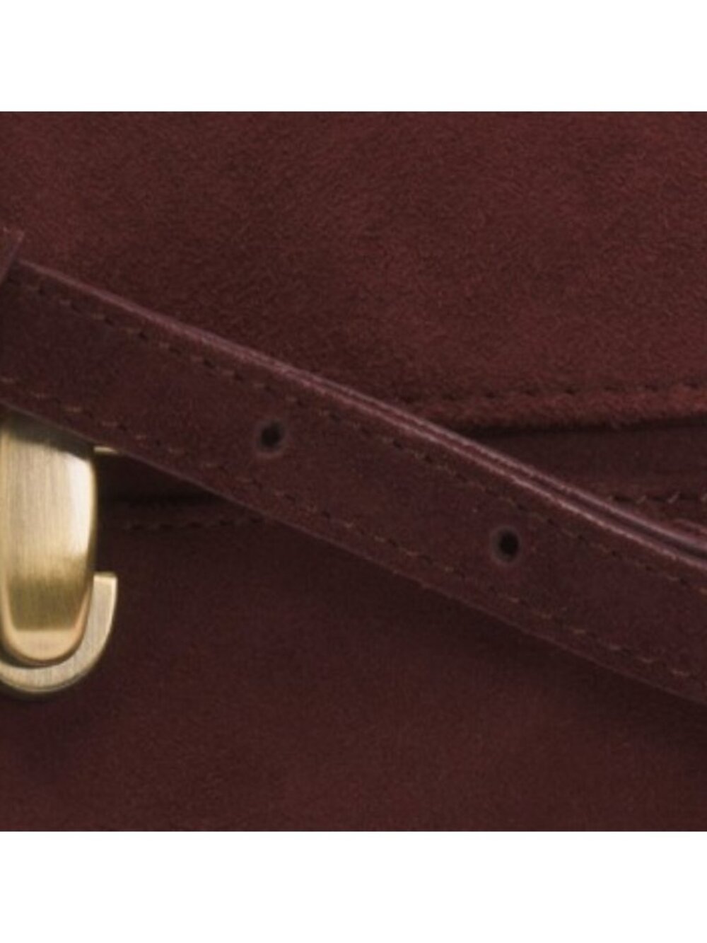 MADE IN INDIA Suede East West Turn Lock Satchel - Picture 4 of 4